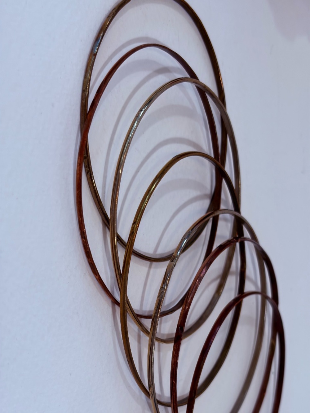 Handmade Artisan Mixed Metal Stacking Bangles Copper Brass Silver San Antonio